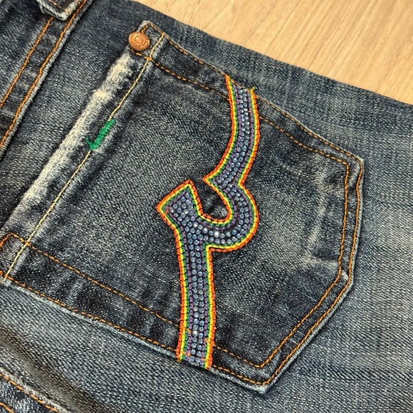 Classic Blue Boot Cut Jeans with Embroidered Pockets - Picture 2 of 7
